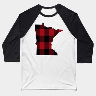 Minnesota in Red Plaid Baseball T-Shirt